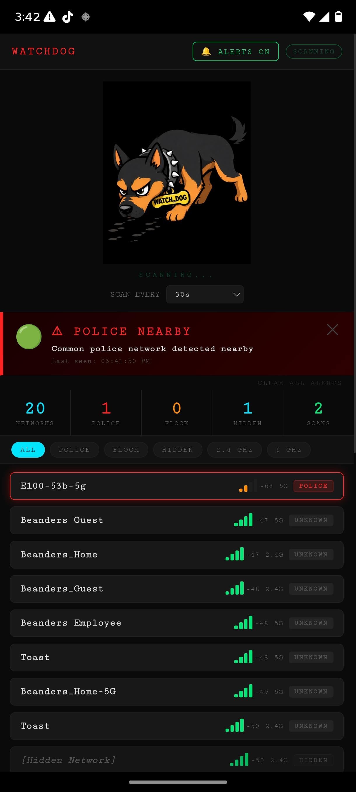 ANDROID // WATCH_DOG SCANNER APP