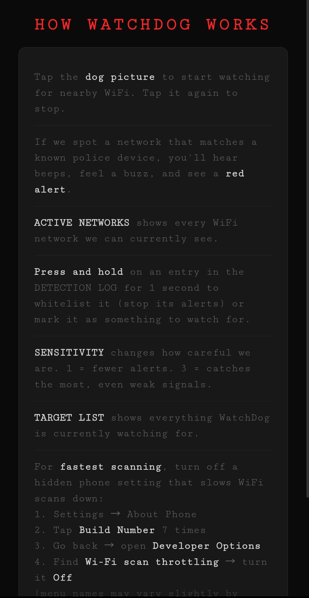 ANDROID // WATCH_DOG POLICE SCANNER APP