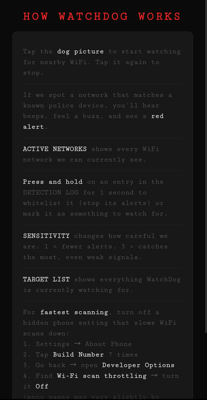 ANDROID // WATCH_DOG POLICE SCANNER APP